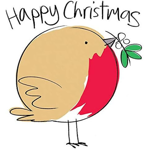 Lucilla Lavender Robin with Mistletoe Happy Christmas Card Cover