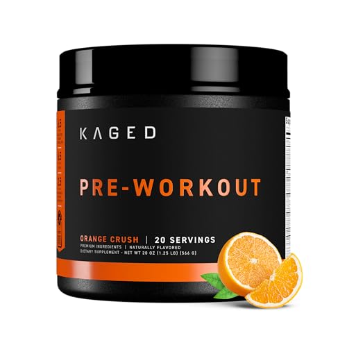 Kaged Original Pre Workout Powder | Orange Crush | Pre-Workout with Creatine, Beta Alanine, L-Citrulline, BCAAs | 274 mg Organic Caffeine | Pre Supplements for Men & Women | 20 Servings