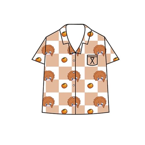 Nakahara Chuuya Pyjamas Two-piece Set Anime Shirt Shorts Trousers Set Cartoon Nightwear Soft Homewear Sleepwear Adult2
