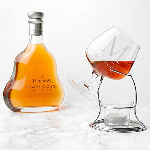 Treat Republic Personalised Brandy Warmer Set [180g + 158g] – 400ml Brandy Glass, Traditional Snifter with Stand Set, BPA-Free, Elegant Design | Glassware