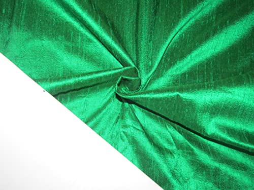 Tissu Dupioni pure soie vert émeraude 111cm pour couture robe de soirée *MM57