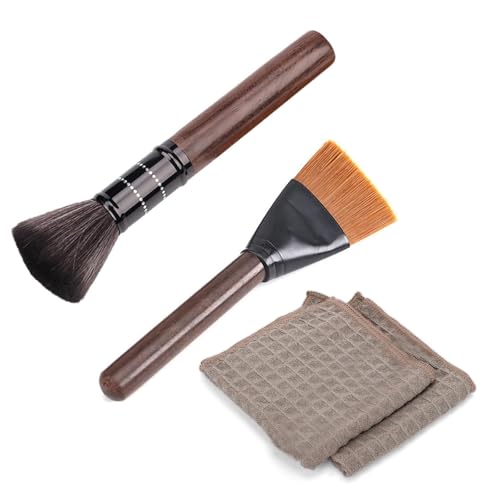 Coffee Cleaning Brush, 2-Piece Set with Microfiber Cloths, Essential Coffee Machine Accessories for Home Kitchen