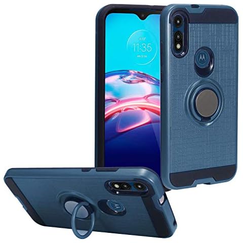 CELZEN - for Motorola Moto E (2020) XT2052 - Phone Case w/Ring Stand - RS2 Navyblue Cover