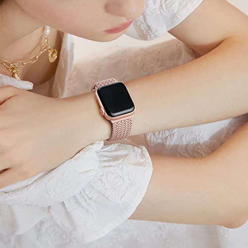 Merlion Braided Solo Loop Compatible With Apple Watch Band 38Mm 40Mm 41Mm 42Mm 44Mm 45Mm 49Mm For Women Men, Stretchy Sport Adjustable Elastic Strap For Iwatch Ultra Se Series 8 7 6 5 4 3 2 1, Starlight #TOP5