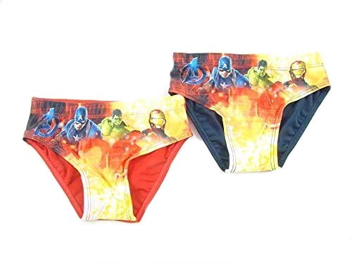 Costume Avengers Bambini Slip Piscina Mare (Rosso E Blu, 10 Anni)