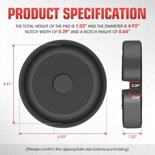 Image of DNA Motoring 2pack Floor Jack Rubber Pad, Slotted Frame Rail Protector, Car Lifting Pads Universal Jack Pad Adapter for Floor Jack, TOOLS-00625
