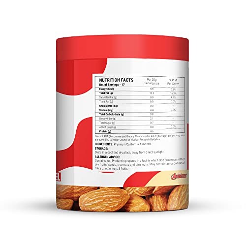 Image of Happilo Marvel California Premium Almonds 350G, Iron Man Edition High Protein Snack And Super Healthy Nuts, Raw