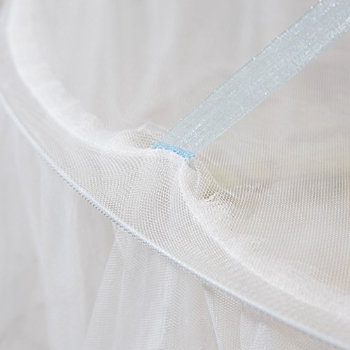 Klamboe Bed Luifel Opvouwbaar 360 Graden Ronde Luifel Ademend Mesh Princess Lace Style Bed Klamboe voor Dames Slaapkamer… - Image 7