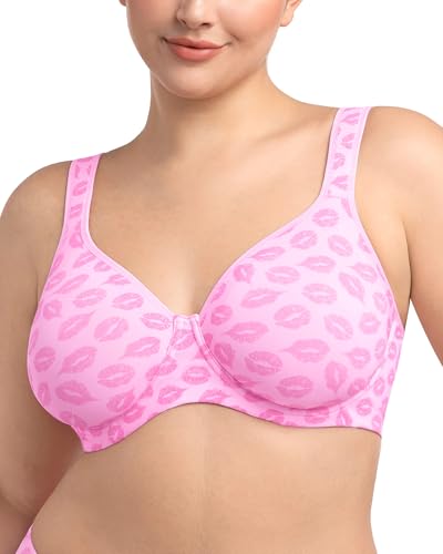 Image of HSIA Bras for Women Minimizer Full Coverage, Plus Size T Shirt Unlined Underwire Smooth Bra, Seamless Cups Joan Ultimate Soft