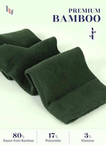 Image of Hugh Ugoli Women's Rayon Derived from Bamboo Knee High Socks Comfort Seam Long Dress Socks, Shoe Size 5-8 /8-11, 4 Pairs