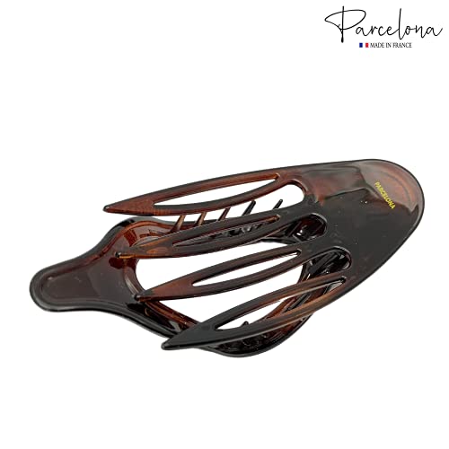 Pinza para cabello Parcelona French Elite con diseño de concha carey y cuerpo de celuloide para volumen y sujeción fuerte sin deslizamiento miniatura 5
