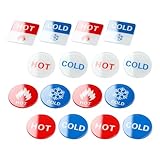 NOLITOY Señales Acrílicas de Agua Caliente y Fría para Baño y Cocina, 16 Piezas, Indicadores Adhesivos Resistentes, Etiquetas para Grifos en Hoteles y Hogares
