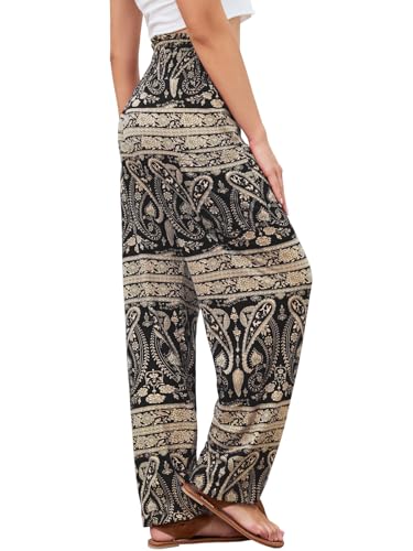 QIANXIZHAN Women's Harem Pants, High Waist Yoga Boho Trousers with Pockets