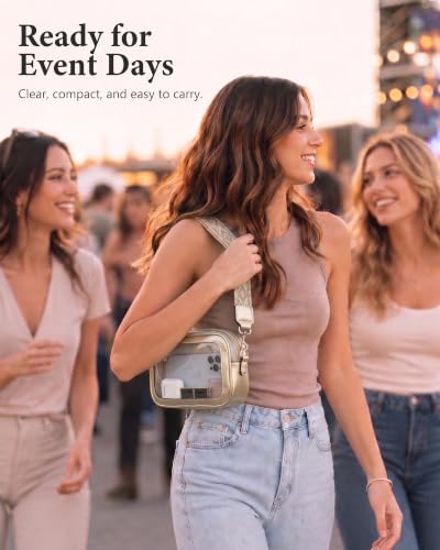 Image of Wuflyover Clear Bag for Stadium Events, Clear Crossbody Purse for Women
