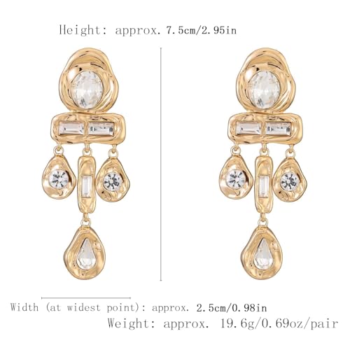 Statement Gold-Tone Crystal Drop Dangle Earrings,Party Prom Jewelry,Great Gift for women2