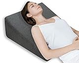 QUEEN ROSE Cuscino a Cuneo Memory Foam, Supporto Lombare, Contro reflusso Acido, Cuscino a Cuneo riposa Gambe, Ideale per Lettura e TV, Perfetto Cuscino da Divano e Cuscino per Ginocchia, Nero