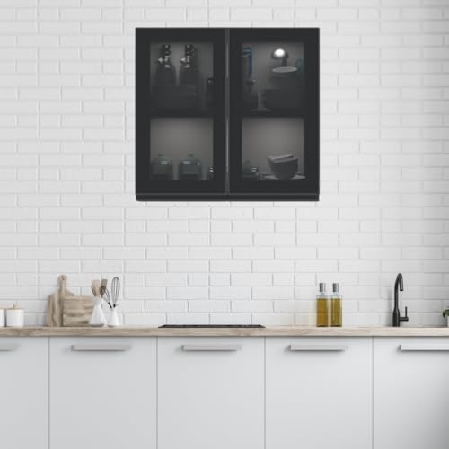 Image of SPECIALITY PANELS Multipurpose Cabinet with Modern Elegance Tinted Glass Wall Cabinet, Space Organizer for Office /Kitchen in (Flowery Wange, 2 Glass Shutter)