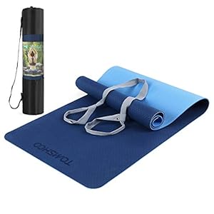 Tomshoo gymnastiekmat Basic + draagriem – yogamat antislip – trainingsmat TPE – 183 x 61 x 0,6 cm – huidvriendelijk – ftalaatvrije fitnessmat