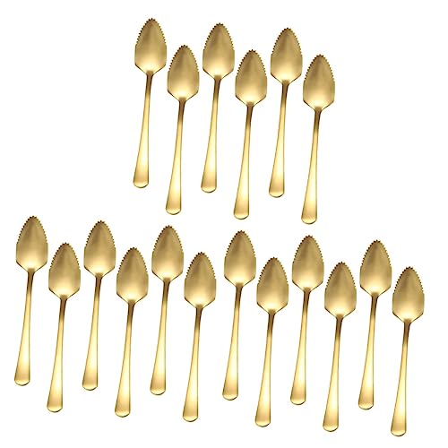 Ciieeo 18pièces Cuillères à Fruits Acier Inoxydable Cuillères à Dessert Glace Pour Cuisine à Domicile Design Ergonomique Avec Poignée Longue Pour Et Fruits