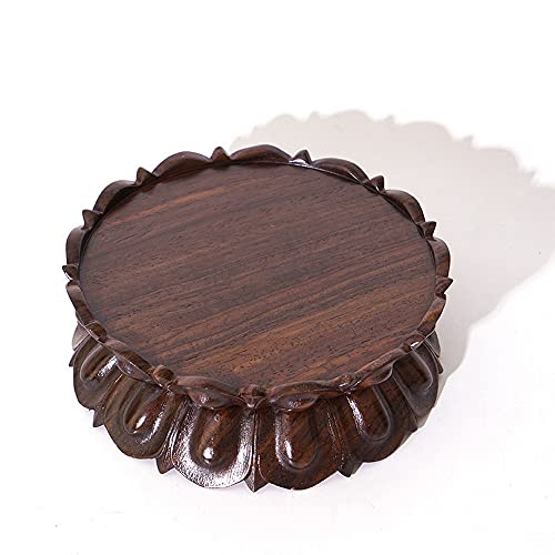 Goldy&Wendy 17-3 Oriental Home Decor Display Stand Round Wooden Lotus Shaped Base Vase Buddha Statue Fish Bowl Ornament Pedestal thumb #2