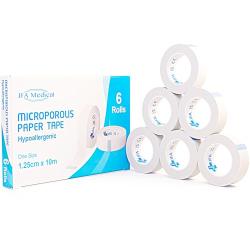 JFA Medical Microporous Surgical Tape First Aid Medical Tape Earring Cover Up Tape 1.25cm x 10m - Box of 6 Rolls