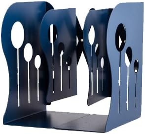 Metal Bookends Fashion Retractable Metal Bookends Iron Stationery Portable Library School Office Supply (Telescopic-Metal, Blue)