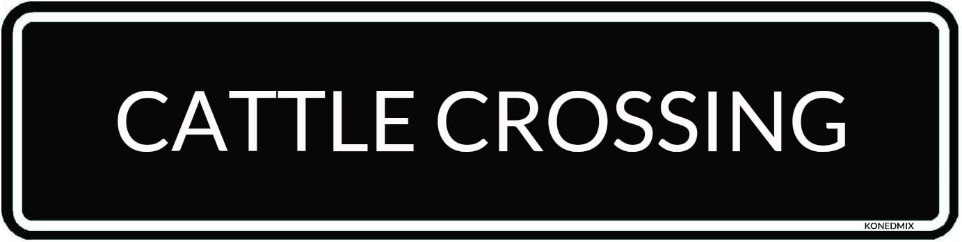 Cattle Crossing Sign Retro Vintage Wall Street Sign Tin Plaque Pub Shed Bar Man Cave 4x16 Inch