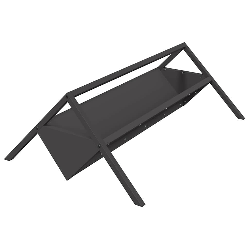Mangiatoia per animali da fattoria in acciaio laminato a freddo, nero, 111 x 76 x 38 cm, resistente alle intemperie, con capacità di 10 kg, per bovini, ovini