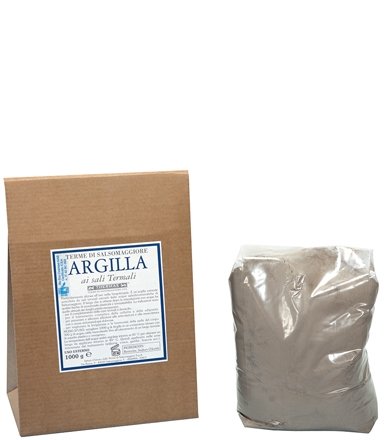 Argilla ai Sali Termali 1 Kg - Argilla per Fangoterapia Corpo con Sali Salsobromoiodici di Salsomaggiore - Trattamento Corpo per Cellulite e Ritenzione Idrica - Fango Termale Naturale