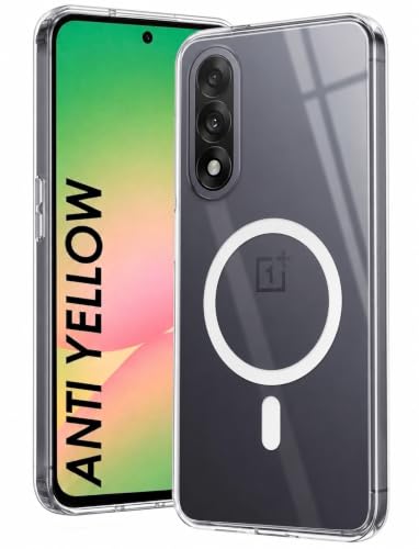 Image of DIZORO Crystal Clear Magnetic Compatible with Oneplus nord 5 Back Cover case with Anti-Yellow ( Compatible with Magsafe ) Anti-Scratch | Shockproof Transparent Cover