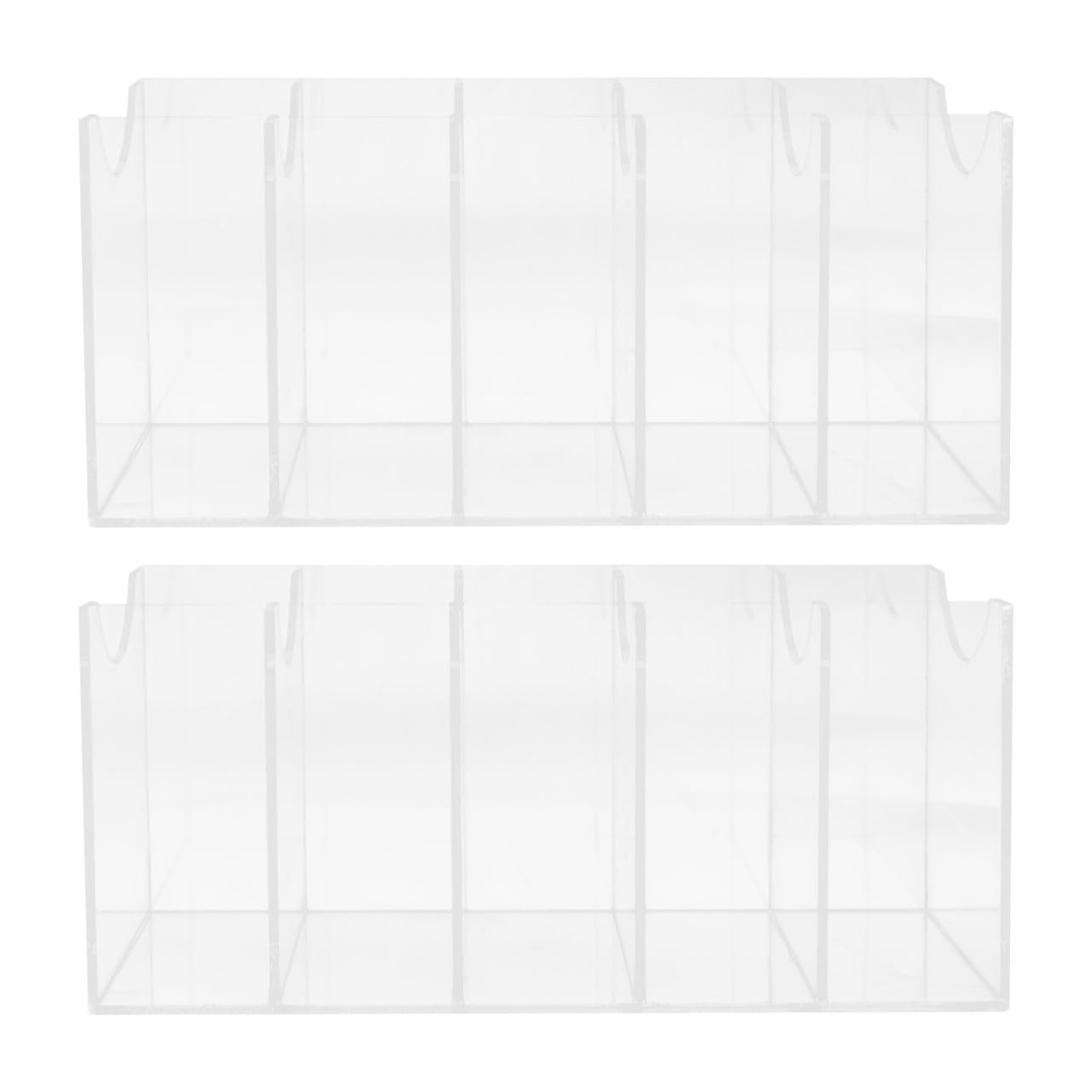 Boîte de Rangement Acrylique 5 Compartiments pour Ceintures et Cravates, Organiseur Transparent pour Tiroir de Dressing, Protection Anti-poussière, Lot de 2 Pièces