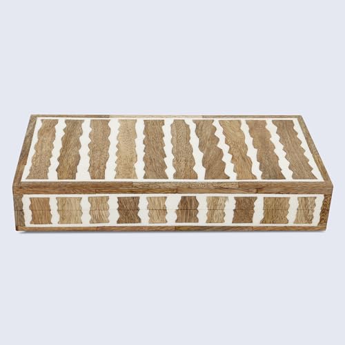 Image of Handicrafts Home 12x6x2 Decorative Box Handmade Storage Organizer Boxes with Lids Keepsake Gift Trinket Box Display Box, Kept Safari