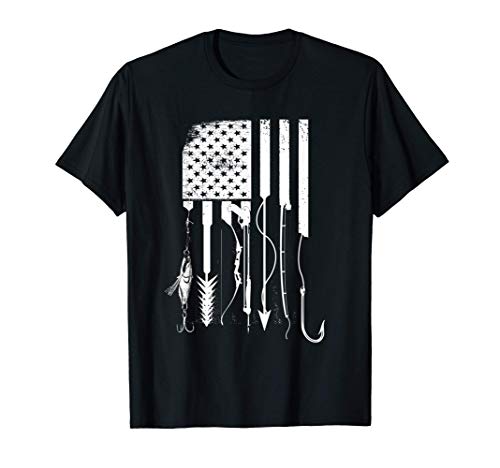 Fishing tools usa flag cool bass fly fish fisherman gift t-shirt