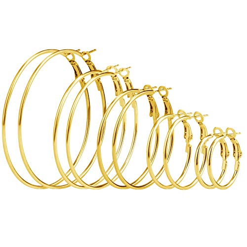 5 paires Boucles d'oreilles, Mannli Anneaux Créoles Cool Cover