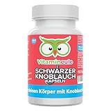 Schwarzer Knoblauch Kapseln - hochdosiert 700 mg 10:1 Extrakt (entspricht 7.000 mg Knoblauch-Pulver) - fermentiert & geruchlos - mit S-Allylcystein (SAC) - Produktion in Deutschland - Vitamineule®