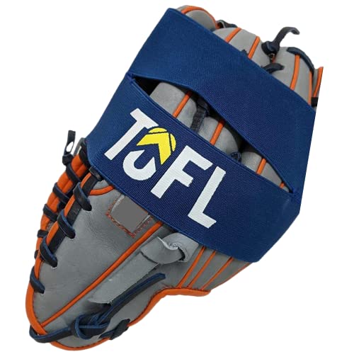 TOFL Baseball and Softball Glove Wrap - Mitt Shaper and Former Elastic Ball Glove Pocket Maker and Keeper Blue