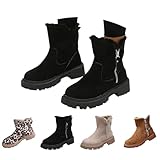 damen winter boots Winterstiefel Damen Gefüttert Winterschuhe Schneestiefel Warm Stiefeletten Wasserdicht Elegant Winter Boots Outdoor Stiefeletten Mit Seitlicher Reißverschluss Outdoor Schwarz 39