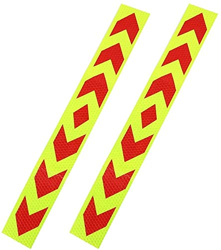 Juzzq 2Pcs Reflective Exterior Stickers Decals Emblem Decor For Cars Auto Hazard Warning Tape Sticker For Car Truck Motorcycle Bike #TOP5