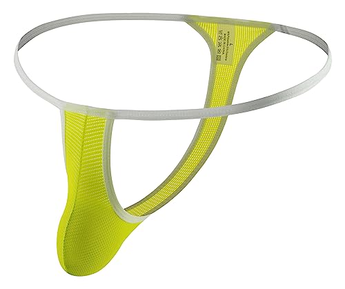 1 Onefit Mens Thongs Solid Color Spandex Thongs Briefs For Male's Underwear Collection Yellow #TOP13