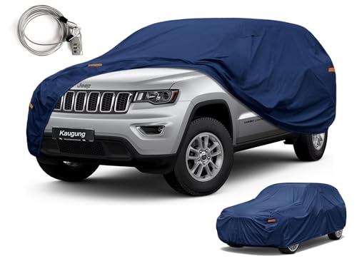 Image of Kaugung Custom Fit SUV Car Cover for Jeep Grand Cherokee (2010-2026), Heavy Duty Waterproof All Weather Outdoor Protection, Breathable Full Exterior Cover with Vent, Rain Sun Snow UV Proof