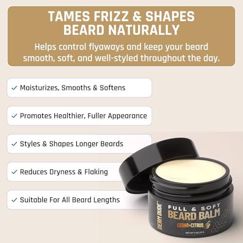 Derm Dude Power Beard Growth Vitamins + Full & Soft Beard Balm Bundle | Thicker, Fuller, Stronger Beard, Hydration & Styling - Image 8