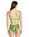 The Finals Youth Women's Disco Cat Foil Flutter Back Swimsuits, Yellow, Size 28