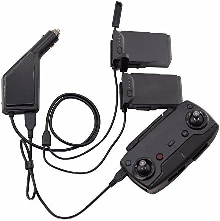 3 in 1 Car Charger for DJI Mavic Air Intelligent Battery Charging Hub Mavic Air Car Connector USB Adapter Multi (USB + 2 x Battery) with Safety Cover