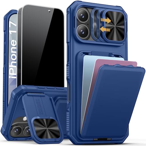 Image of SSLOTSCASE for iPhone 17 Case with 2X Privacy Screen Protector, Blue