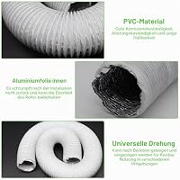 ZIGefofo 125mm Abluftschlauch 3m Lüftungsschlauch PVC Aluminium Abluftrohr – Ansicht 3