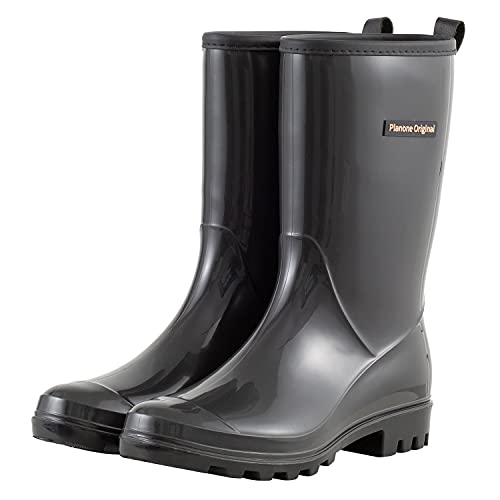 planone Mid Calf Rain Boots for Women Fashion Waterproof Rubber Boots Non-Slip Outdoor Garden Shoes Work Booties Mud Boots Farm Boots with Removable Comfort Insole