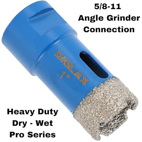 1 Inch Diamond Hole Saw for Angle Grinders - Masonry, Concrete, Granite, Quartz, Porcelain, Ceramic Tile, Brick - 5/8\"-11 Threaded Connection Heavy Duty Diamond Core Dry - Thumbnail 2