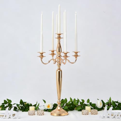 Gold 5-Arm Candelabra Centerpieces 28In Taper...