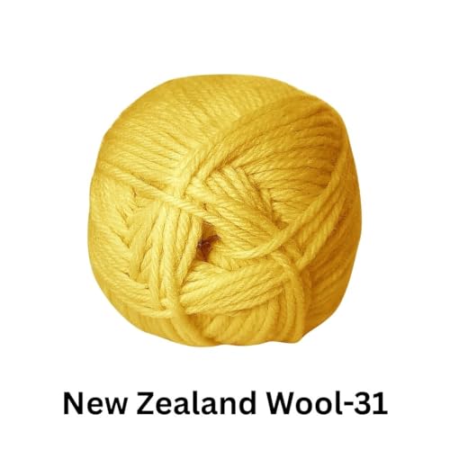 Image of VCR Saffron Yellow Chunky Wool Yarn,100 Grams, Hank, 196 Meters, 100% New Zealand Wool Knitting Yarn, Soft Crosia Thread Suitable for Baby Blankets & Booties Pack of 1