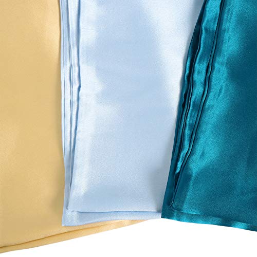 Image of Nature Silk Pillowcase Light Blue Double Side 100% Mulberry Silk Pillow Cover 14x20 Inches Toddler 35x50cm Small Silk Pillowcase for Bed, 1 Piece